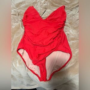 J. Crew Bright Red One-Piece Swimsuit Women’s 18